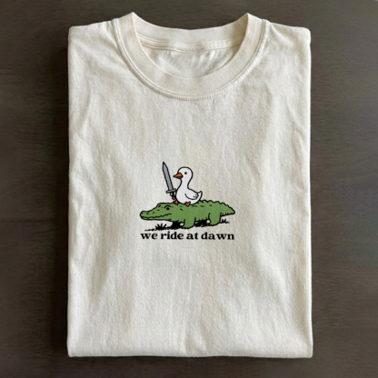 We Ride at Dawn Embroidered T-shirt