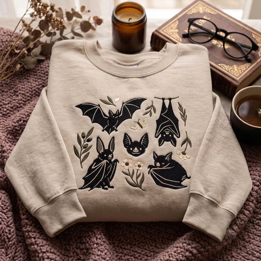Embroidered Bat Sweatshirt