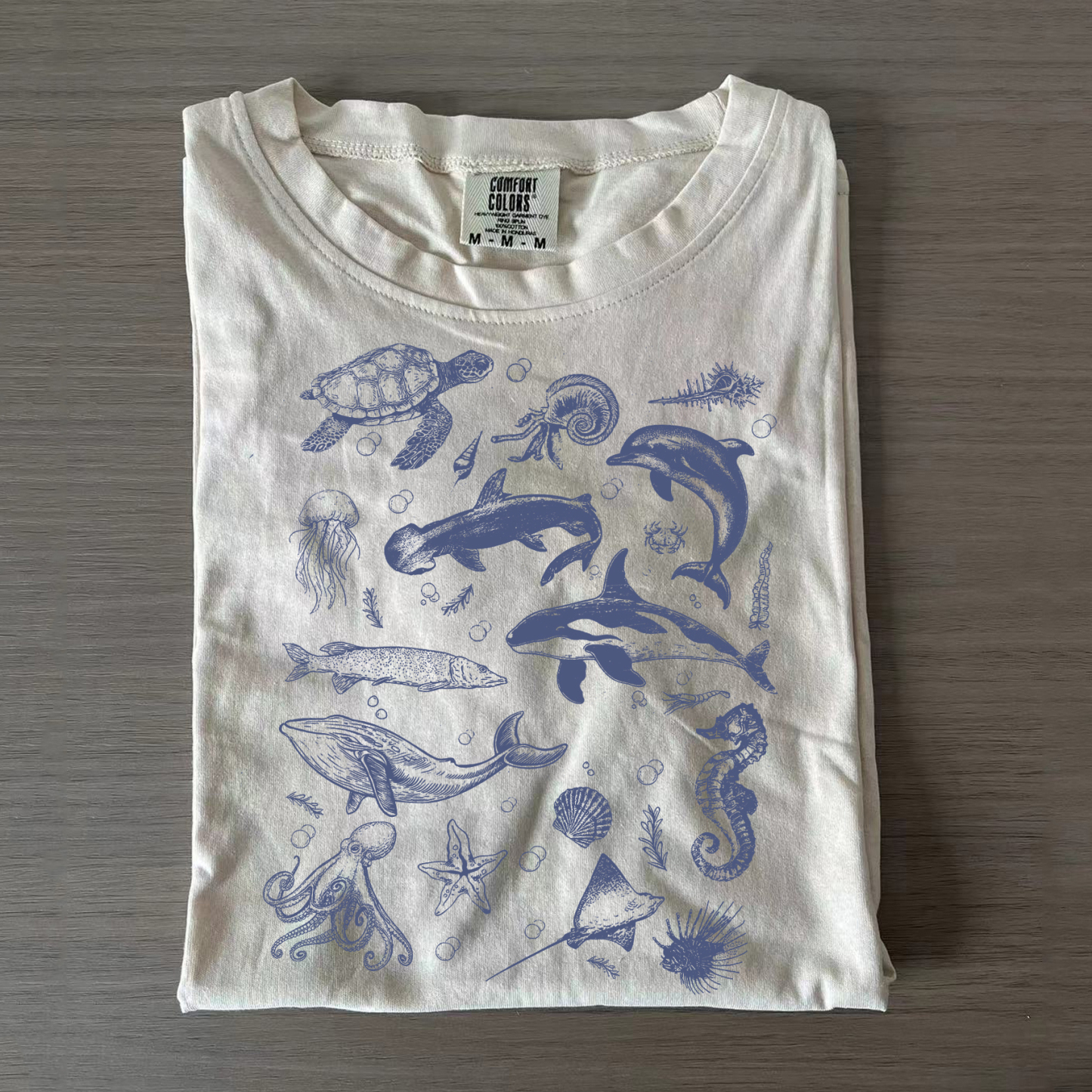 Sea Animals 90s Vintage Style T-shirt