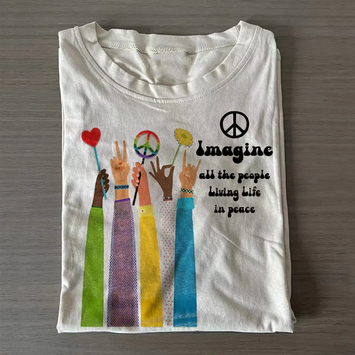Imagine All The People Living Life In Peace T-shirt
