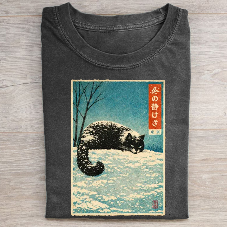 A Cat In Winter Silence T-shirt