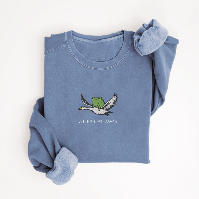 Embroidered We Ride at Dawn Sweatshirt