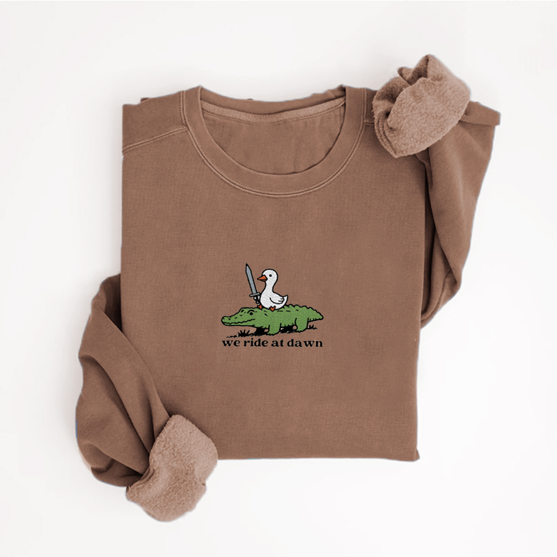 We Ride at Dawn Embroidered Sweatshirt