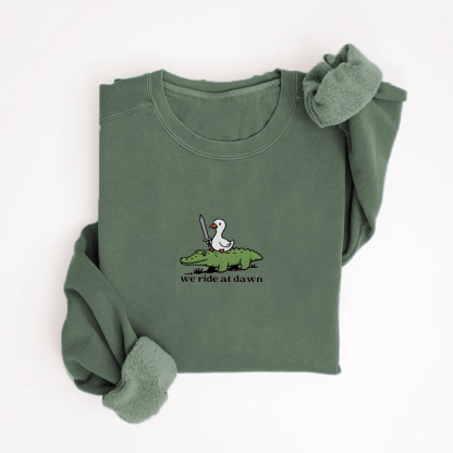 We Ride at Dawn Embroidered Sweatshirt