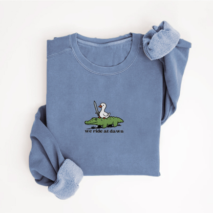 We Ride at Dawn Embroidered Sweatshirt