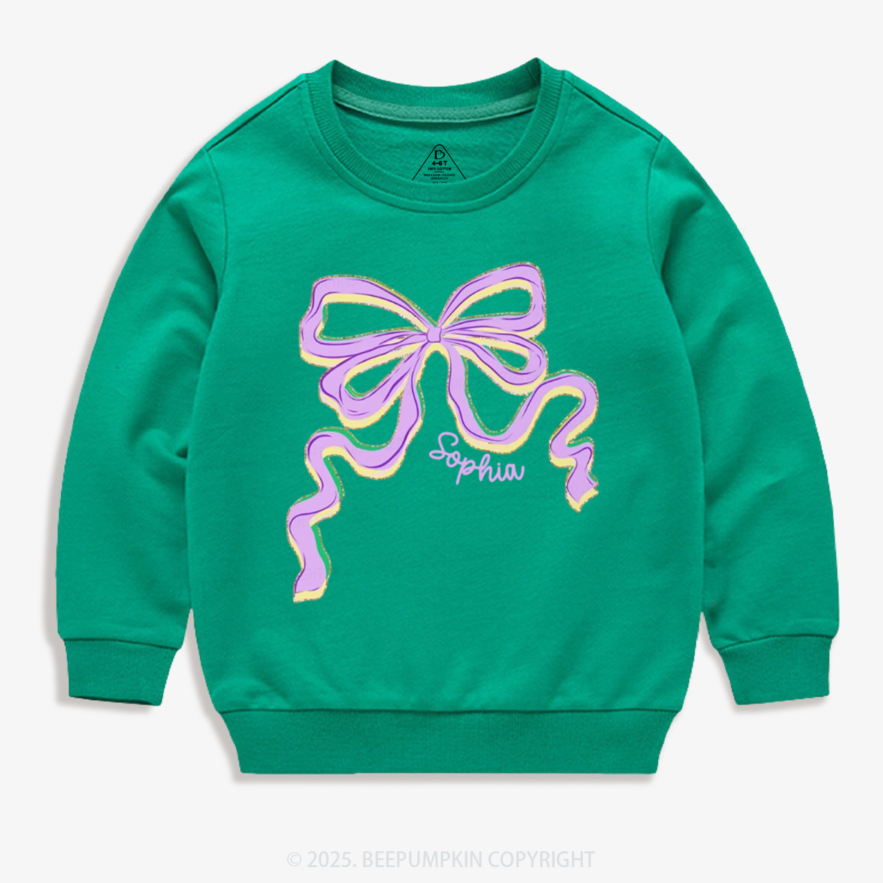 Personalized Sugar Bow Mardi Gras Kid's Sweatshirt