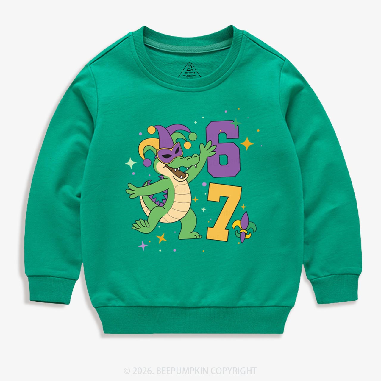 Mardi Gras Alligator 67 Kid's Sweatshirt