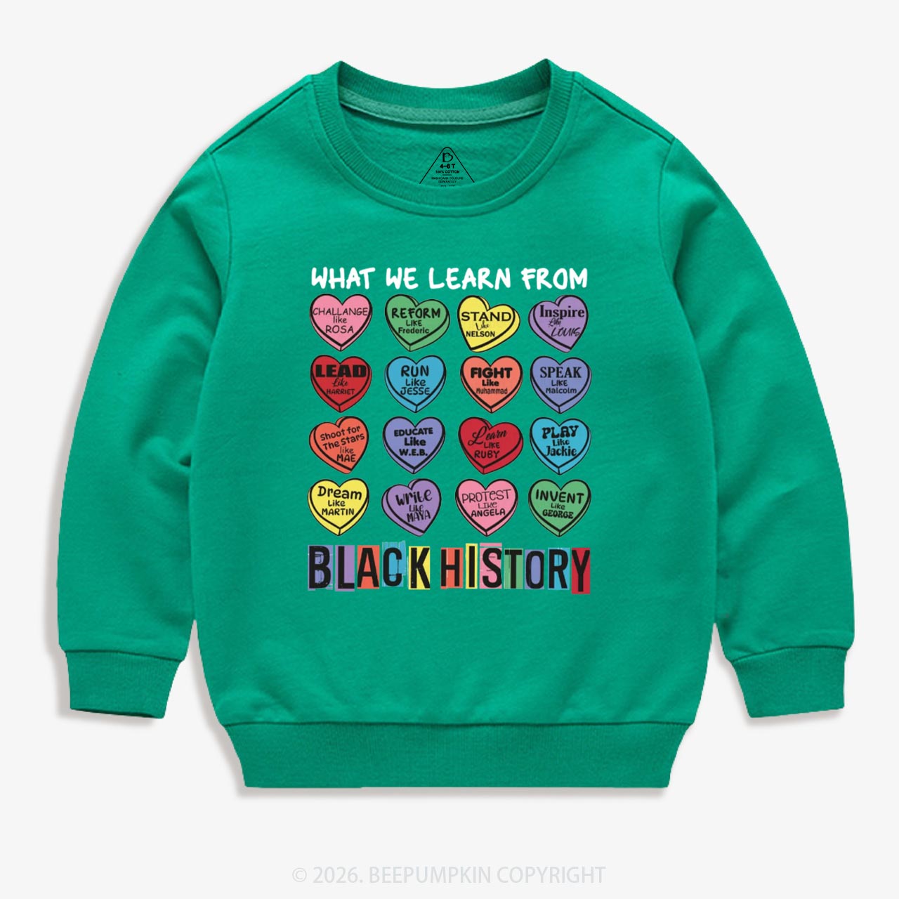 What We Learn From Black History Kid's Sweatshirt