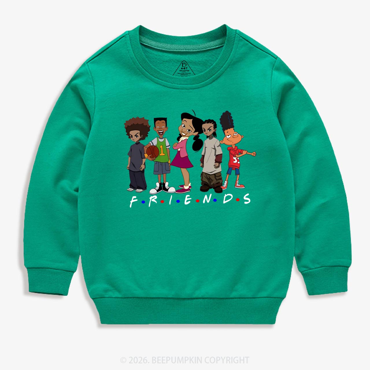 Black Cartoon Characters Kid's Sweatshirt