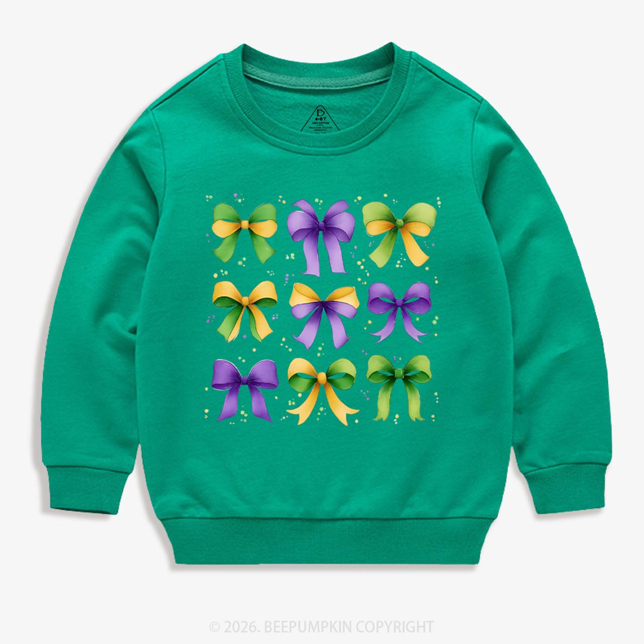 Kids Mardi Gras Ribbon Bows Kid's Sweatshirt