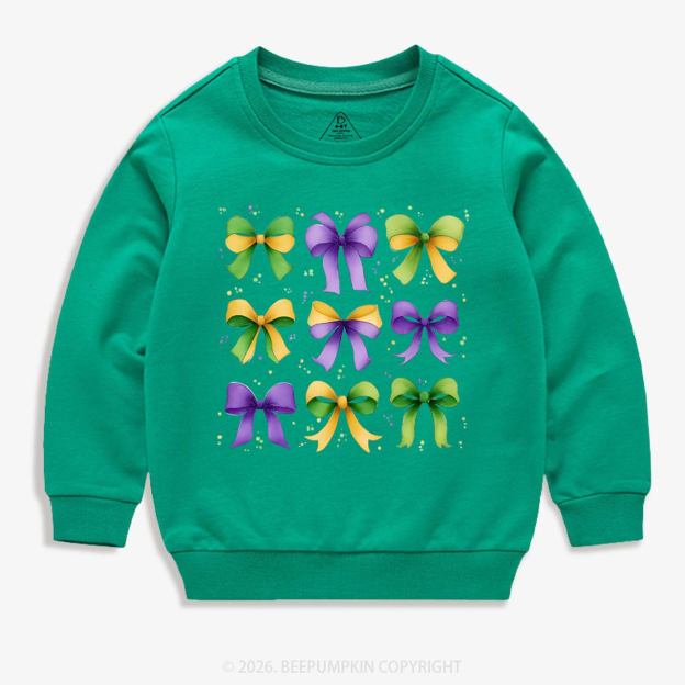 Kids Mardi Gras Ribbon Bows Kid's Sweatshirt