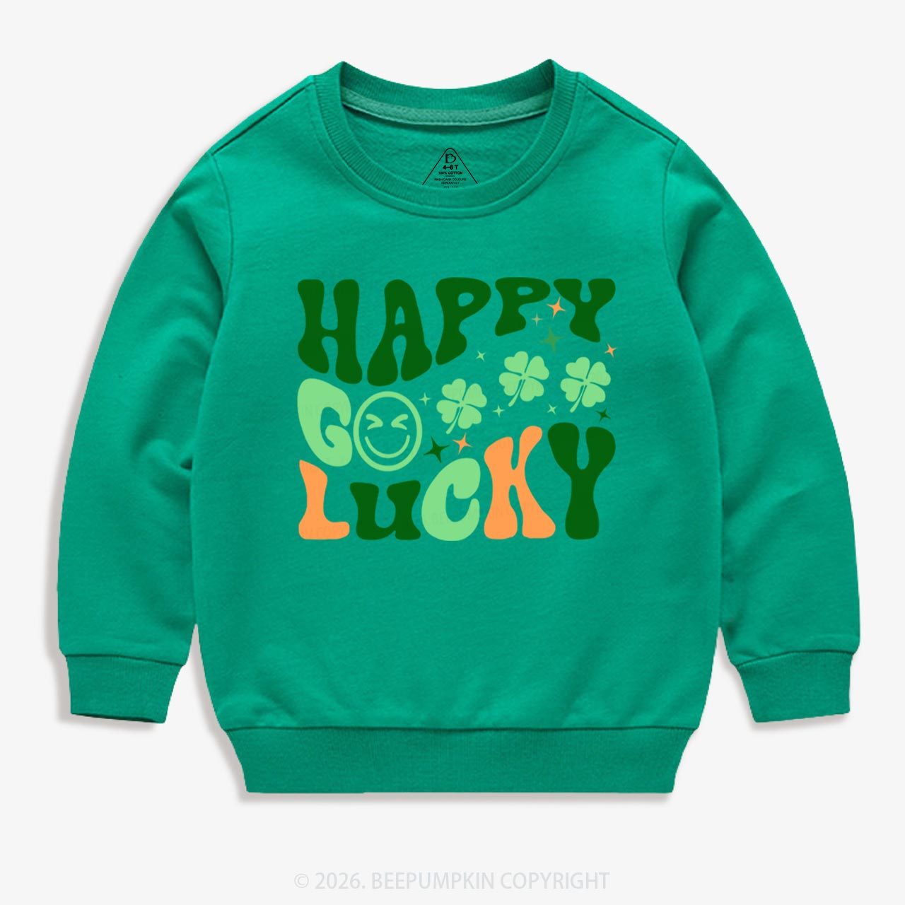 Happy Go Lucky Retro Kids Sweatshirt