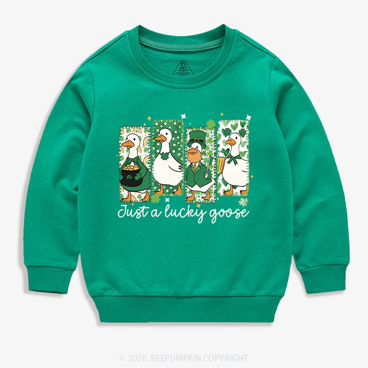 Holiday Goose St Patrick's Day Kid's Sweatshirt