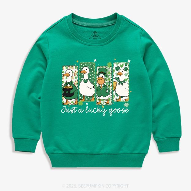 Holiday Goose St Patrick's Day Kid's Sweatshirt