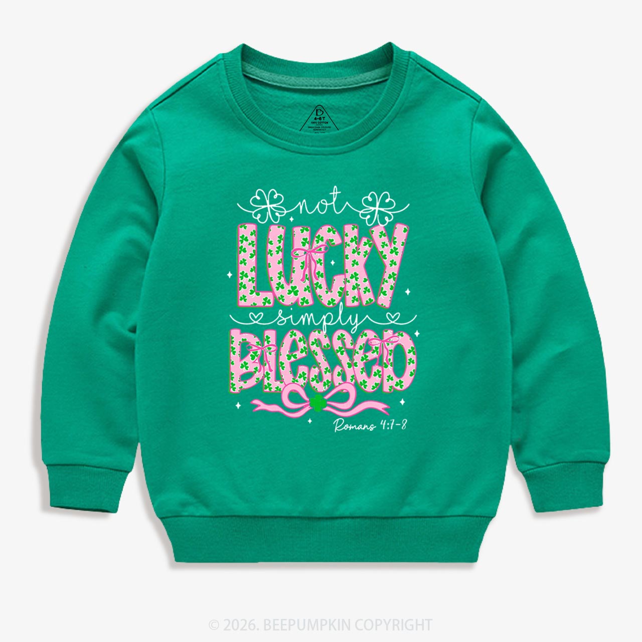 Not Lucky Simply Blessed St Patrick's Day Kid's Sweatshirt