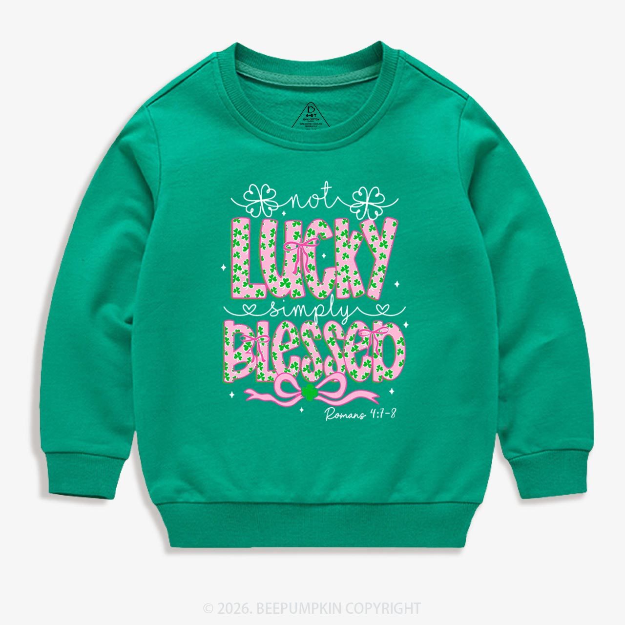 Not Lucky Simply Blessed St Patrick's Day Kid's Sweatshirt