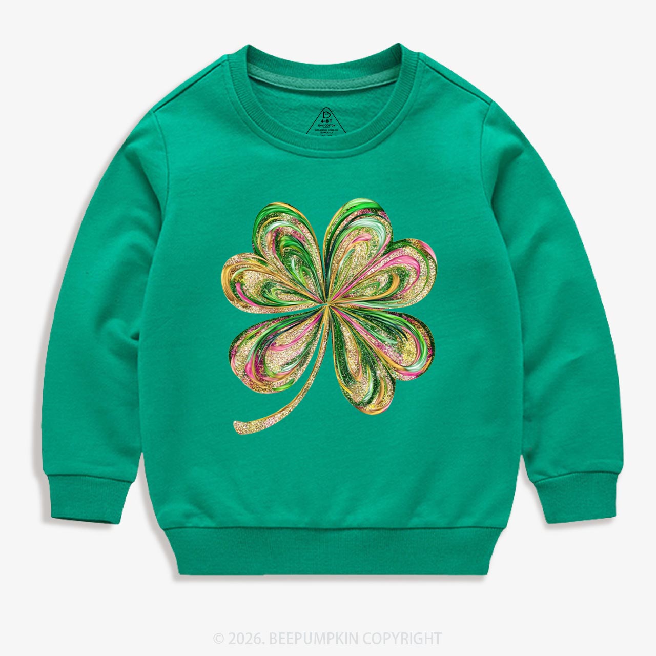 Retro Lucky Shamrock St Patrick's Day Kid's Sweatshirt
