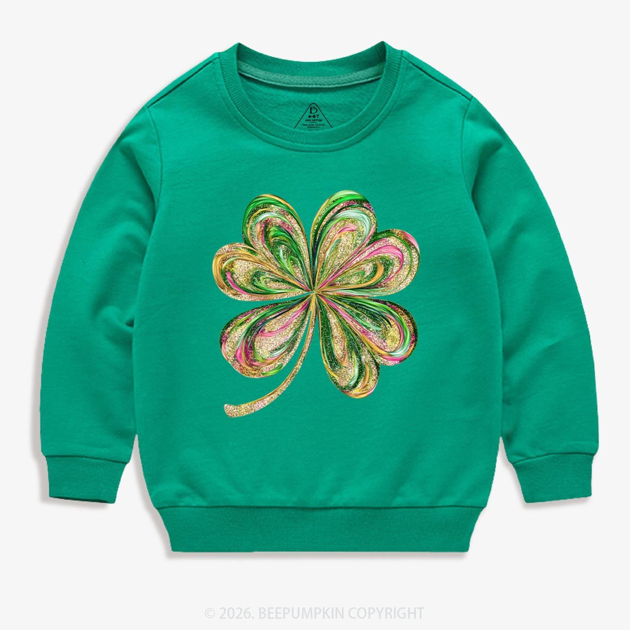 Retro Lucky Shamrock St Patrick's Day Kid's Sweatshirt