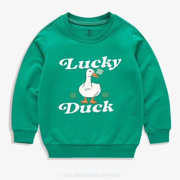 Lucky Duck St Patrick's Day Kid's Sweatshirt