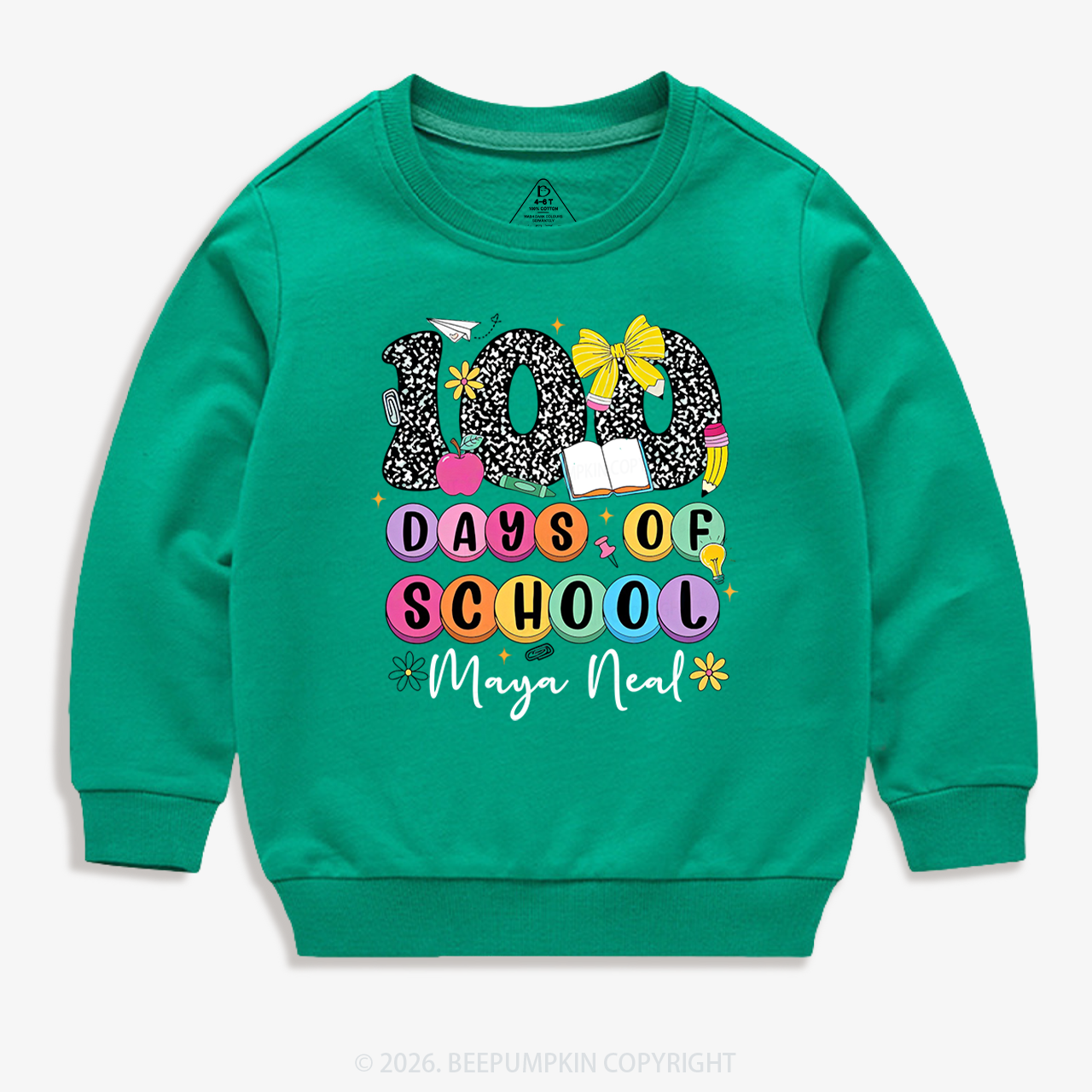 Personalized 100 Days Smarter and Sweeter Toddler&Kid's Sweatshirt