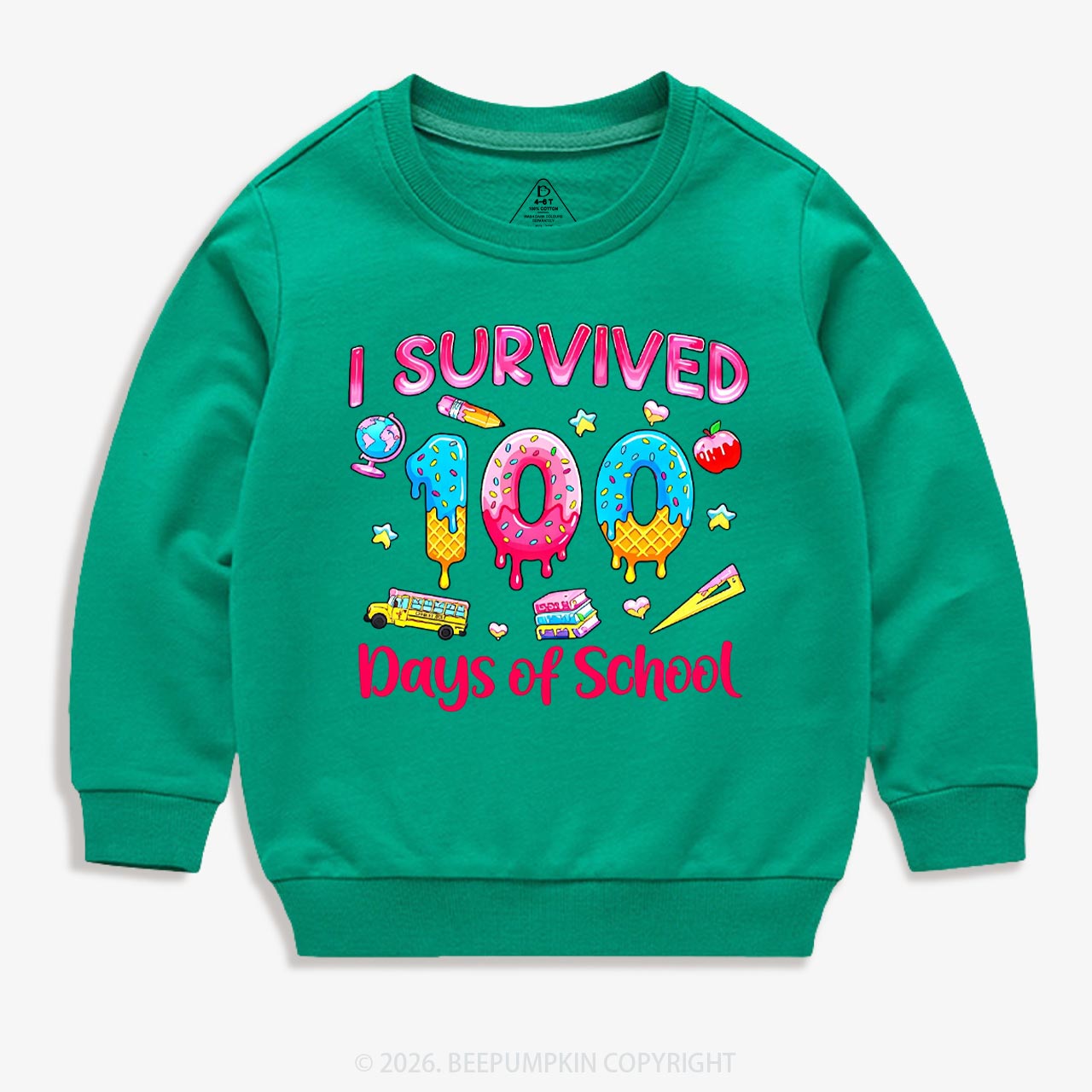 Sweet Survivor 100 Days Of School Toddler&Kid's Sweatshirt