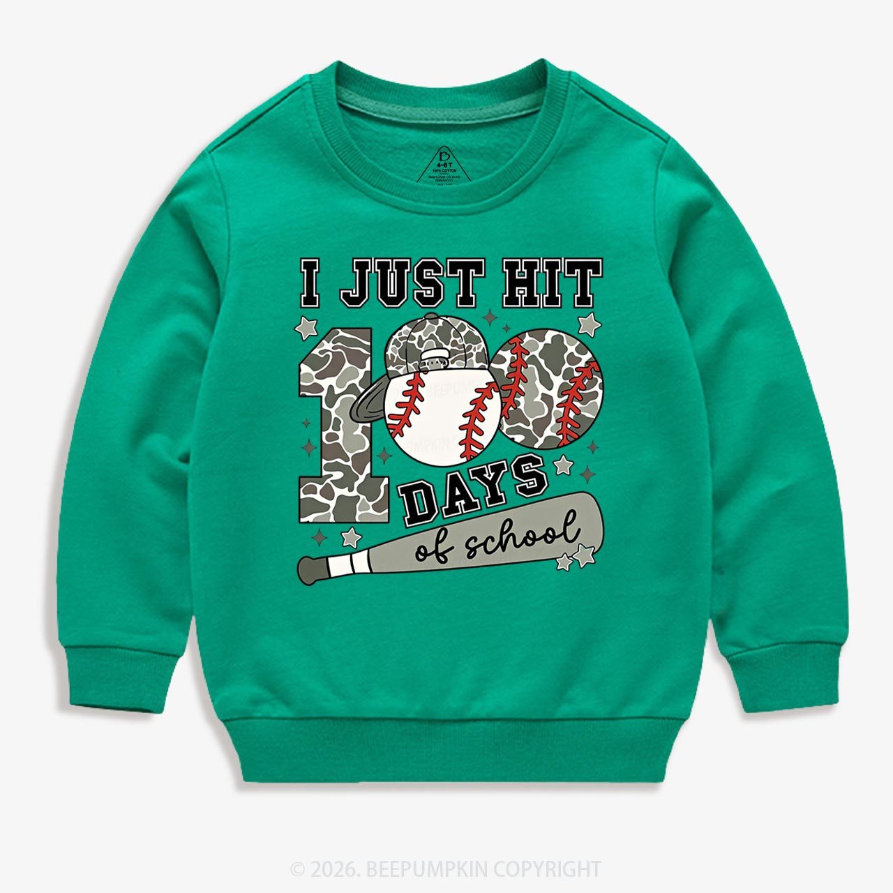 I Just Hit 100 Days Baseball School Toddler&Kid's Sweatshirt