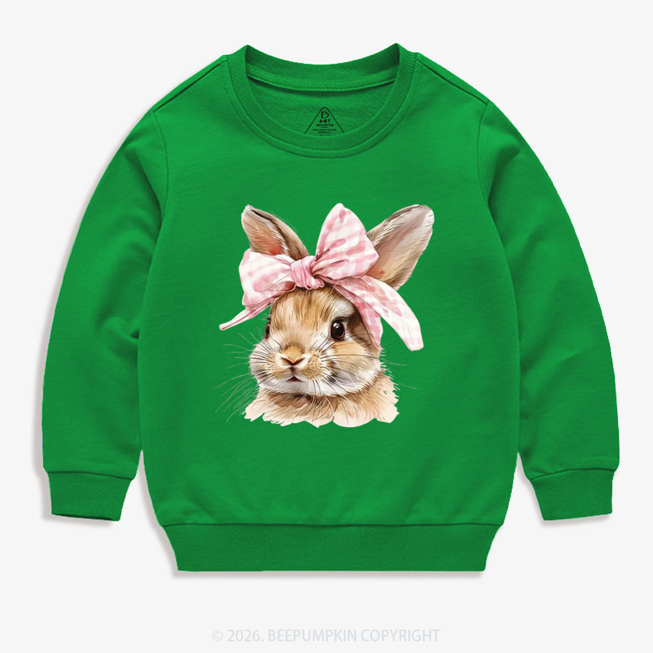 Cute Bunny with Bow Easter Kid's Sweatshirt