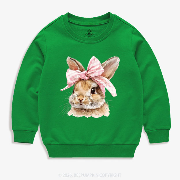 Cute Bunny with Bow Easter Kid's Sweatshirt