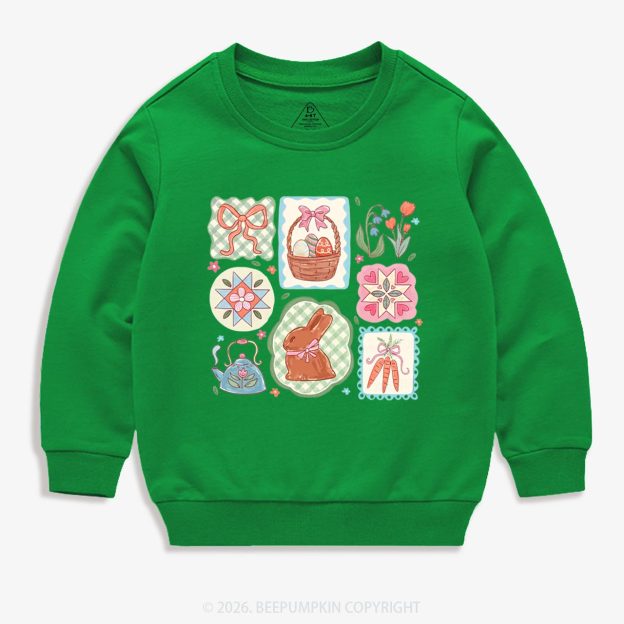 Pastel Easter Basket Kid's Sweatshirt