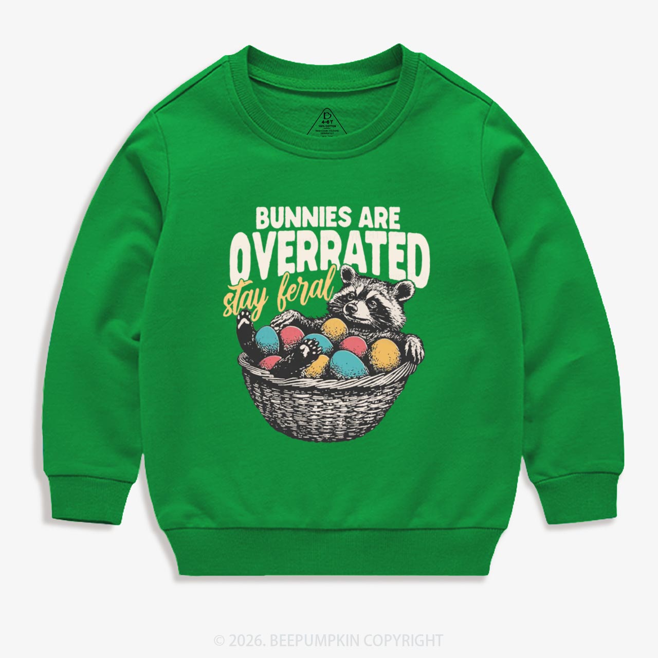 Bunnies Are Overrated Stay Feral Kid's Sweatshirt