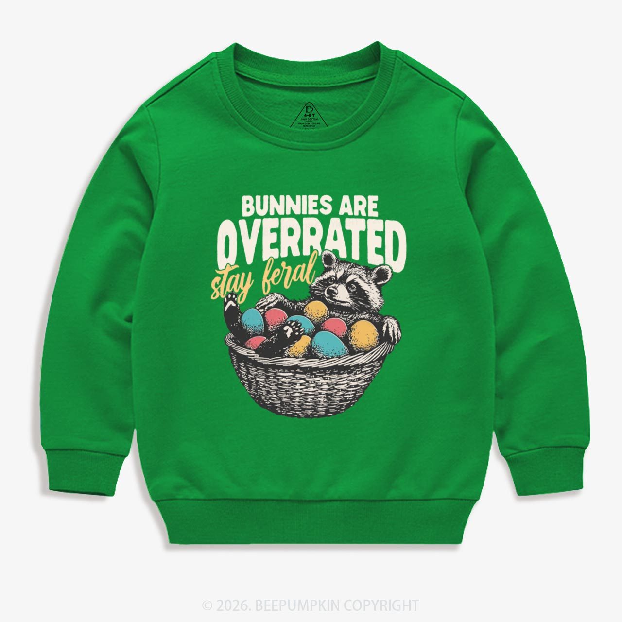 Bunnies Are Overrated Stay Feral Kid's Sweatshirt