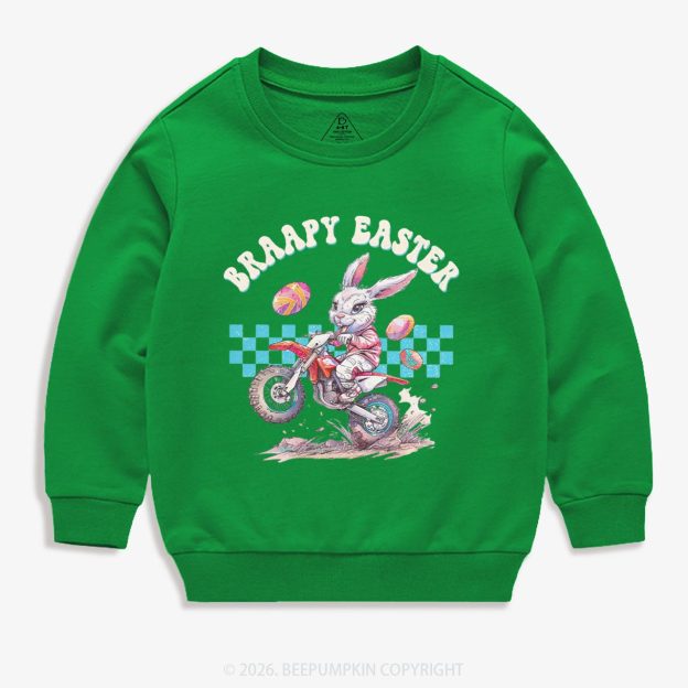 Braapy Easter Dirt Bike Kid's Sweatshirt