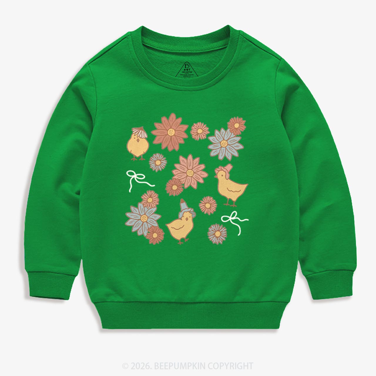 Farm Flower Chicks Kid's Sweatshirt