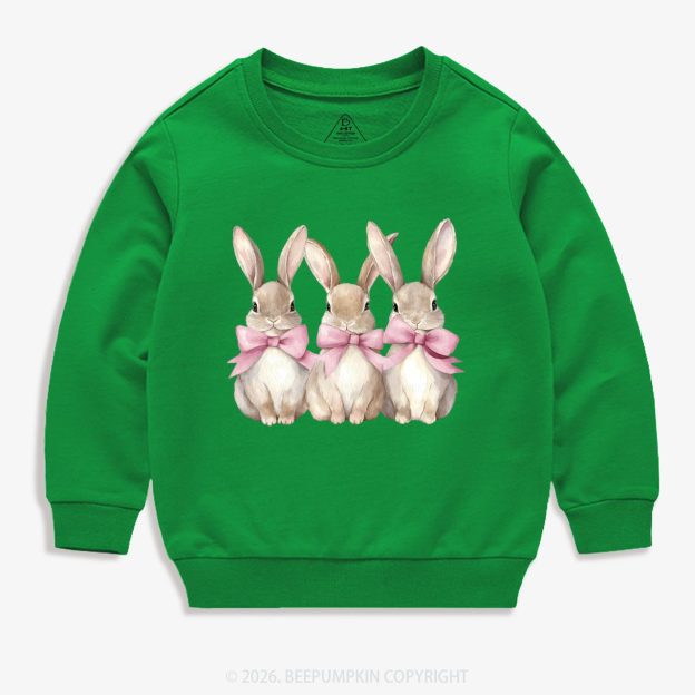 Triple Bunny Hug Easter Kid's Sweatshirt