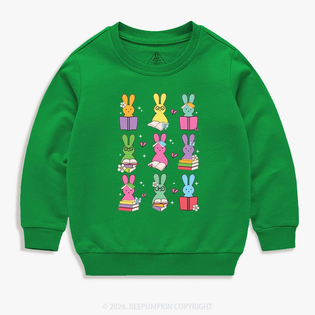 Book Lover Easter Bunnies Kid's Sweatshirt