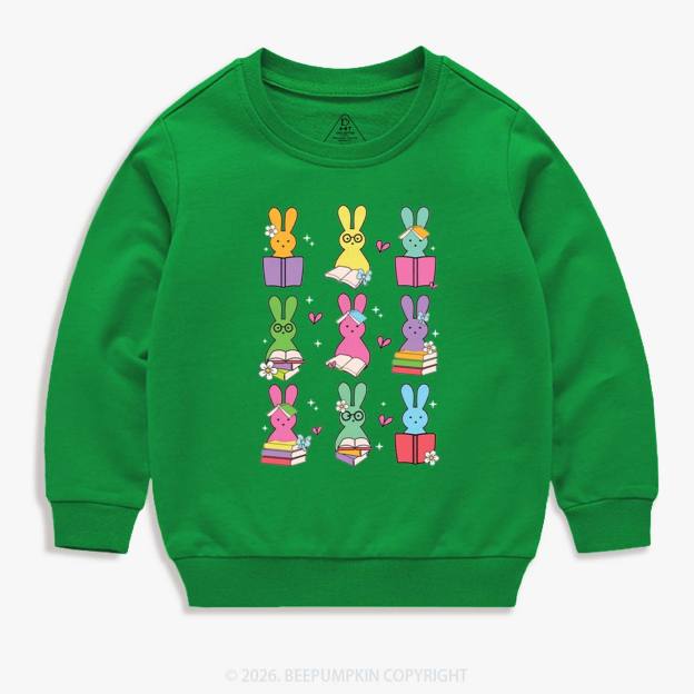 Book Lover Easter Bunnies Kid's Sweatshirt