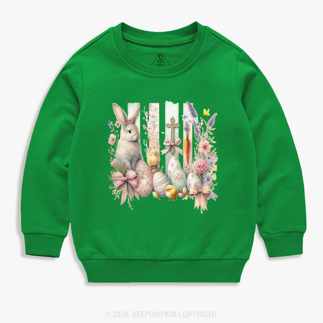 Springtime Faith Bunny Kid's Sweatshirt