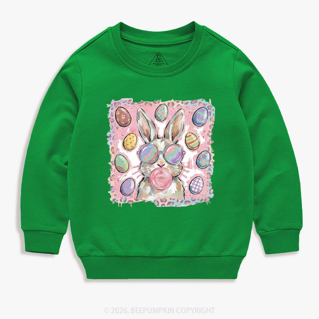 Retro Bubblegum Bunny Colorful Easter Eggs Kid's Sweatshirt