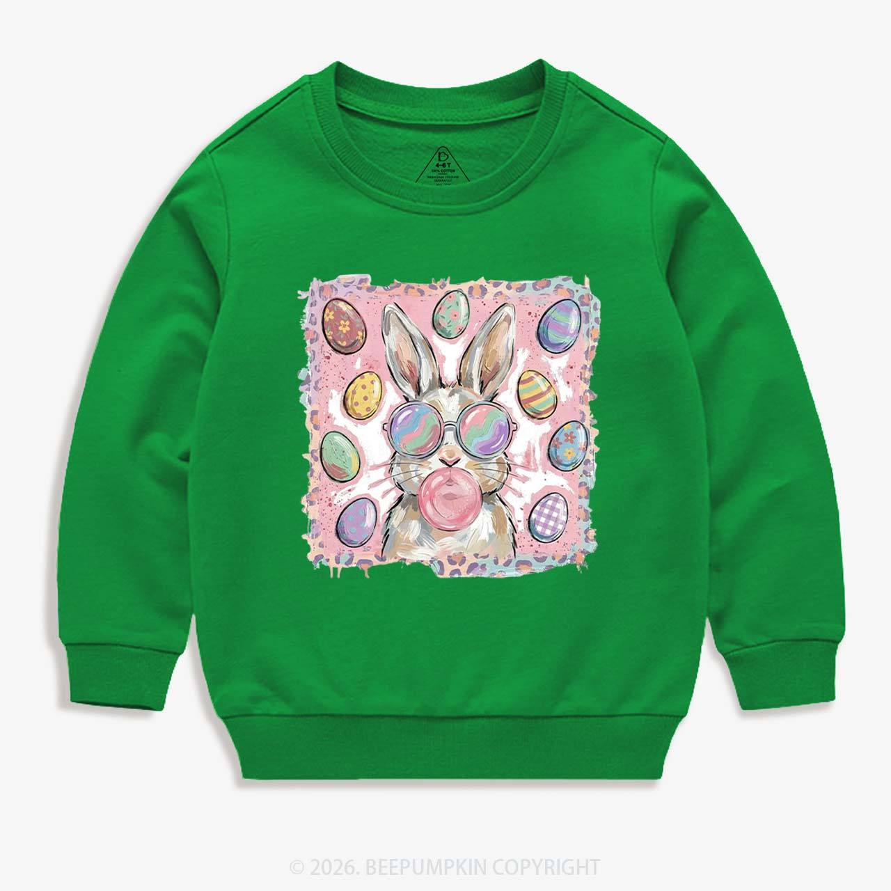 Retro Bubblegum Bunny Colorful Easter Eggs Kid's Sweatshirt