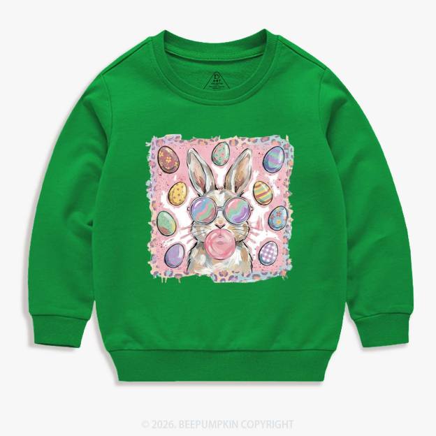 Retro Bubblegum Bunny Colorful Easter Eggs Kid's Sweatshirt