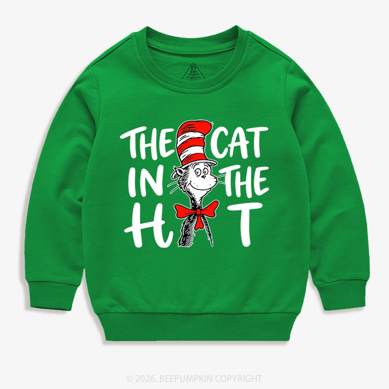 Whimsical Cat In The Hat Baby Toddler&Kids Sweatshirt