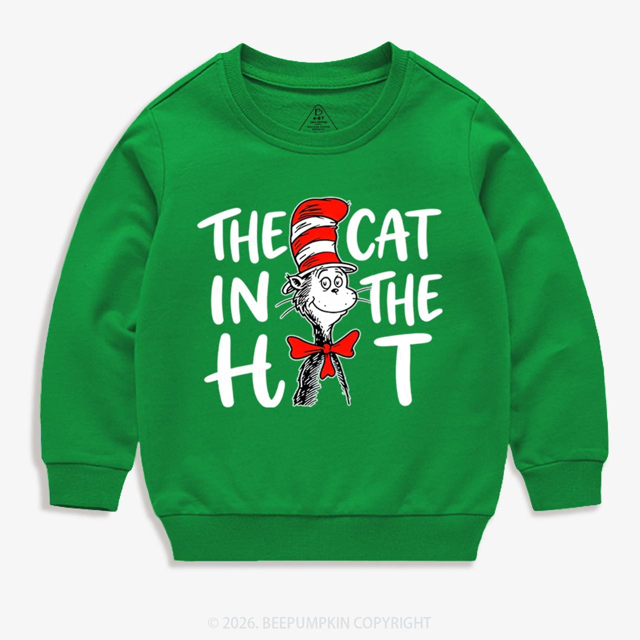 Whimsical Cat In The Hat Baby Toddler&Kids Sweatshirt