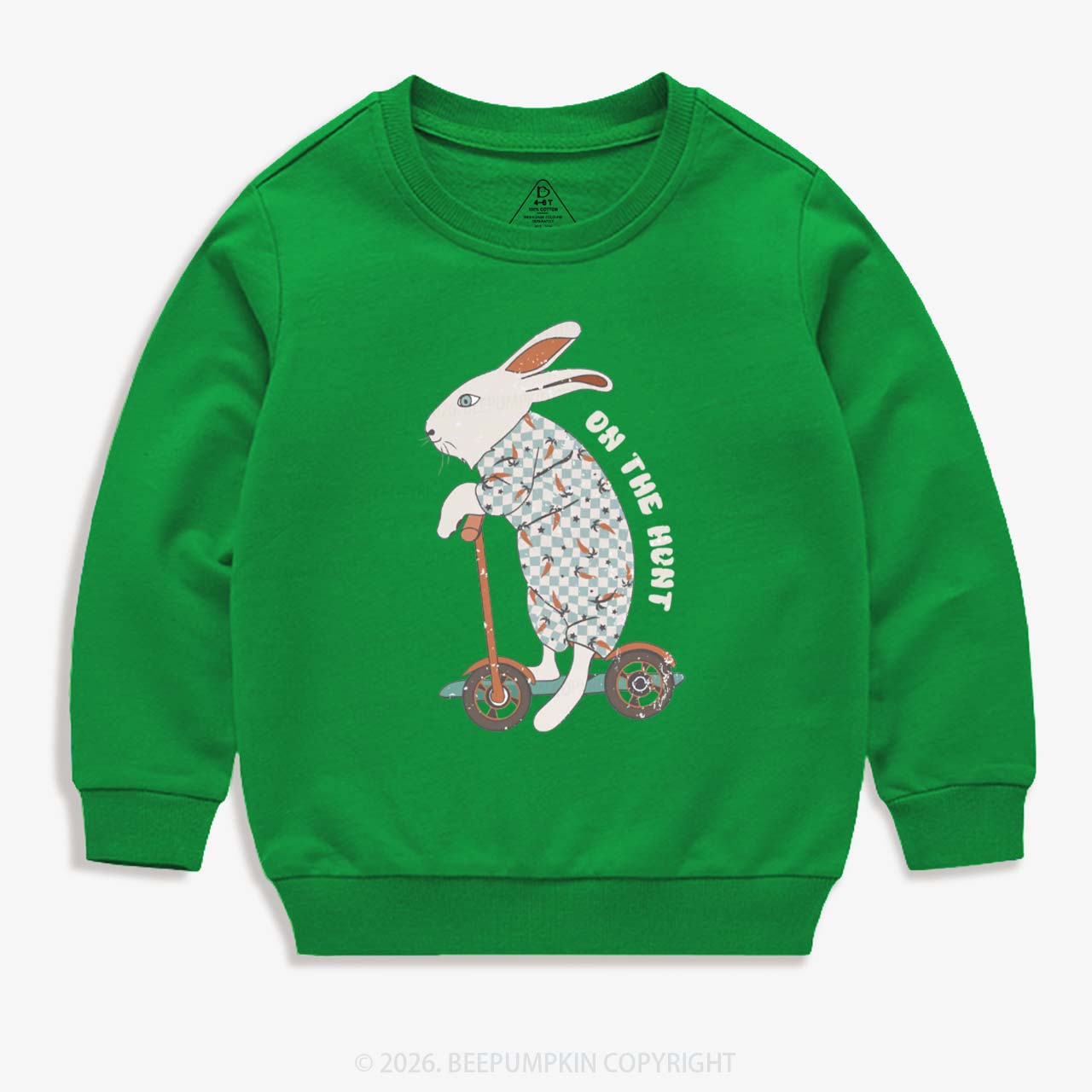 Bunny Scooter On The Hunt For Easter Eggs Kid's Sweatshirt