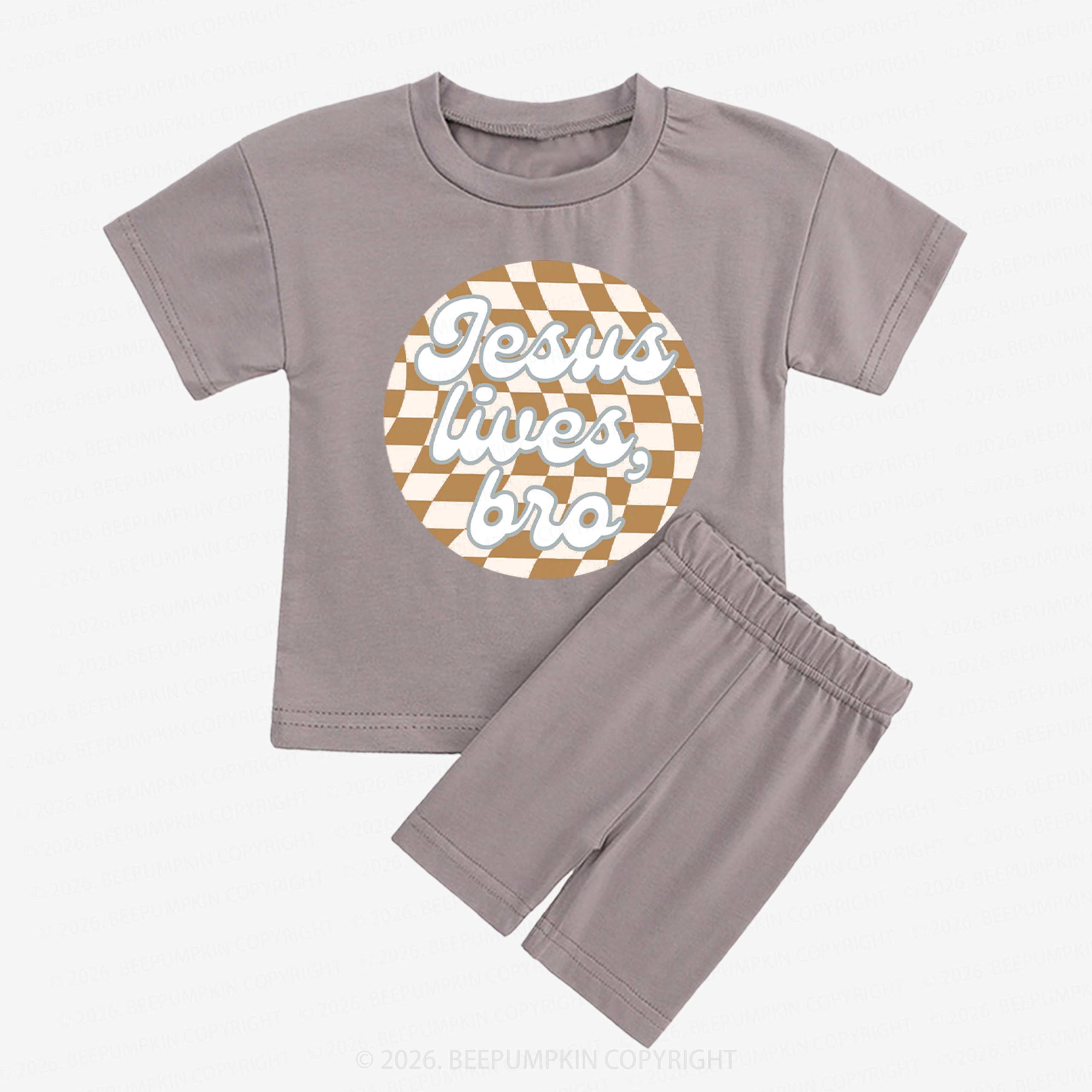 Easter Jesus Lives Kids Biker Shorts&Tee