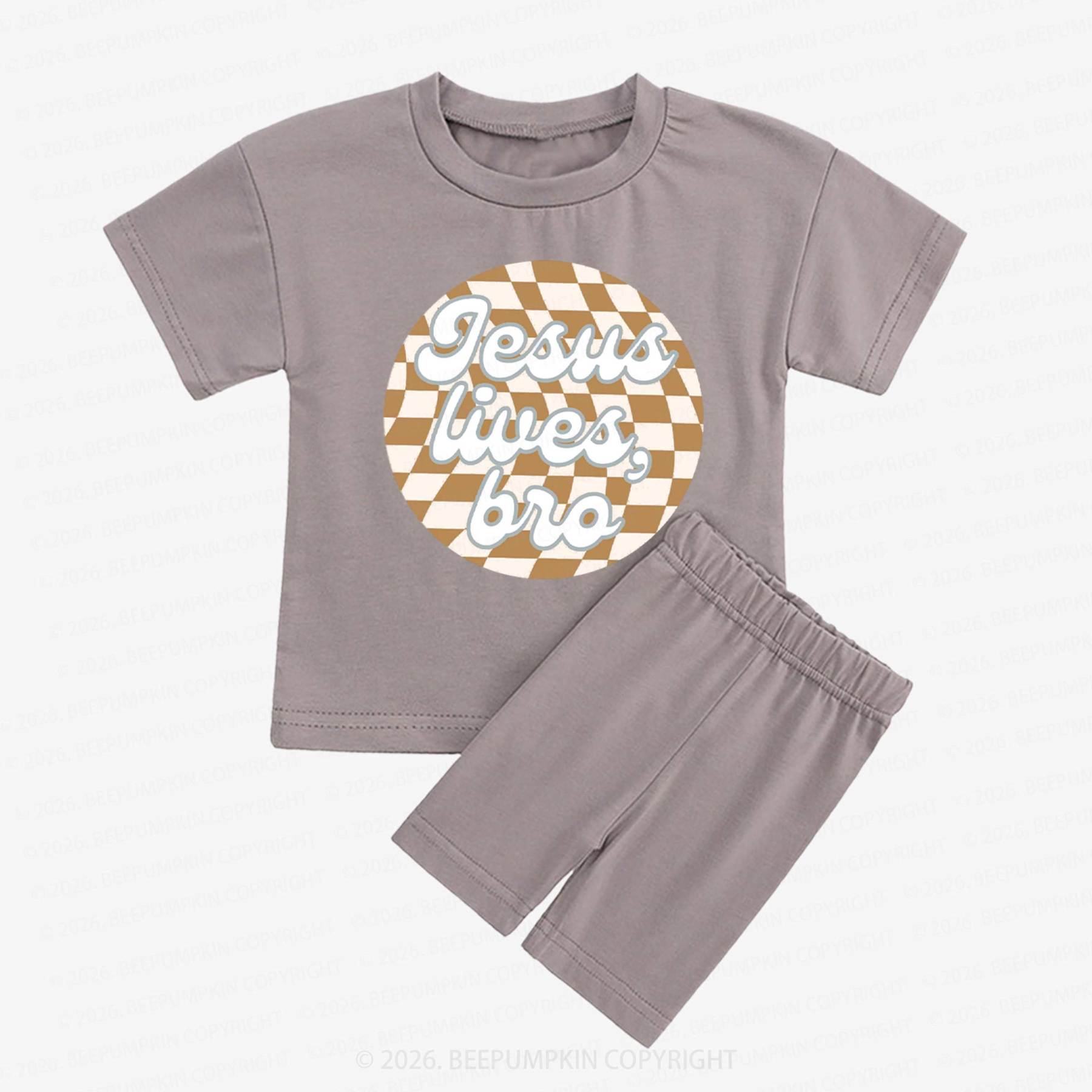 Easter Jesus Lives Kids Biker Shorts&Tee