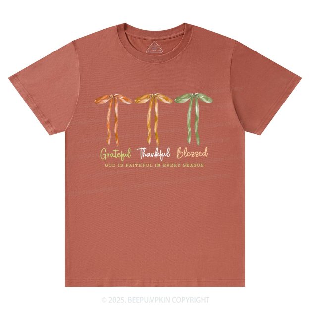 Grateful Thankful Blessed T-Shirts Beepumpkin