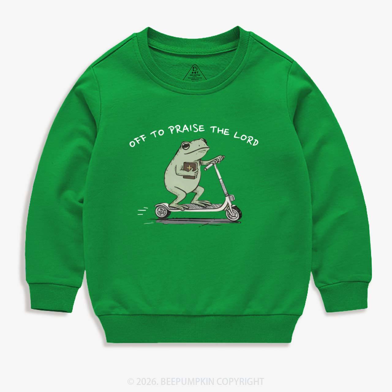 Frog Off To Praise The Lord Kid's Sweatshirt