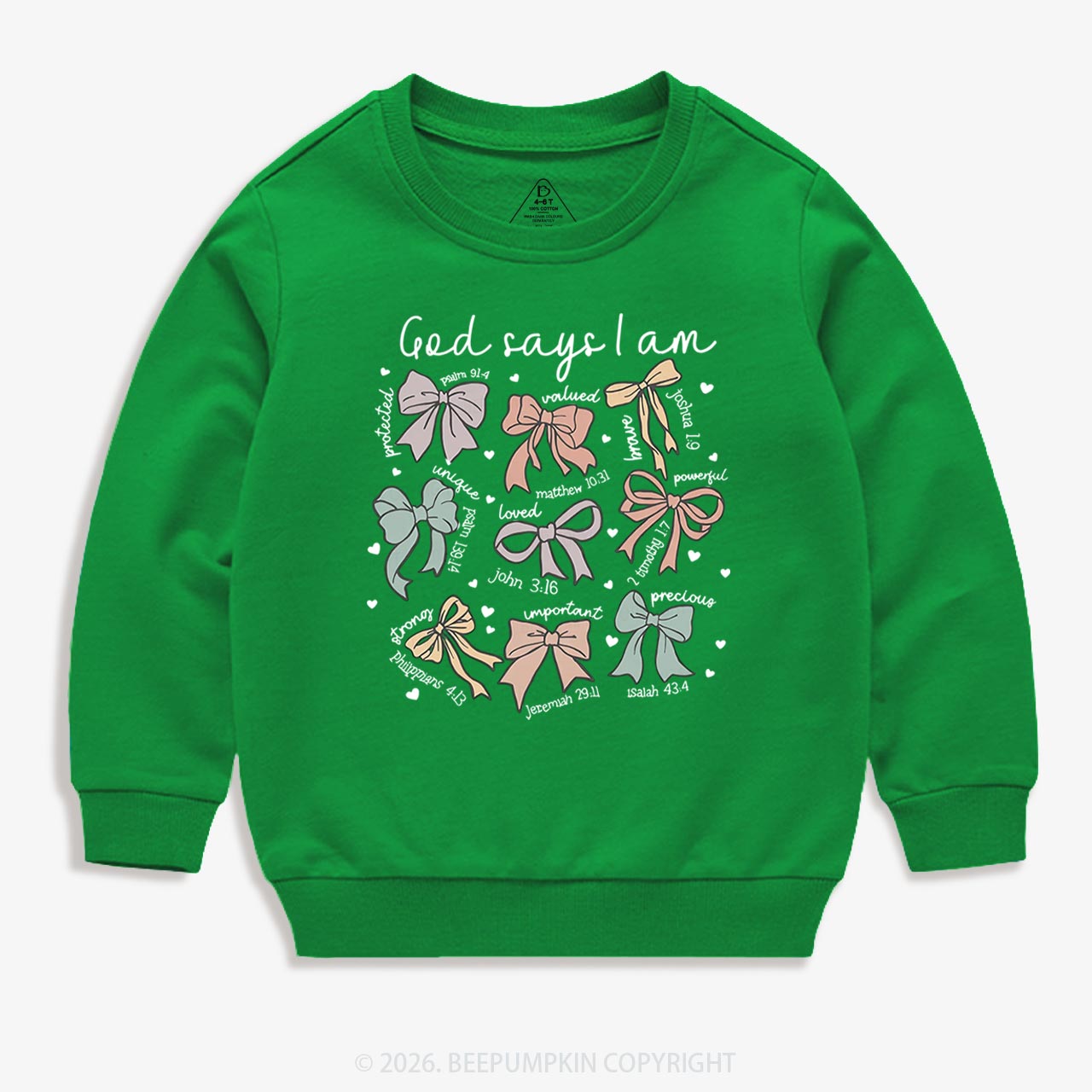 Jesus Gifts God Says I Am Girl Kid's Sweatshirt