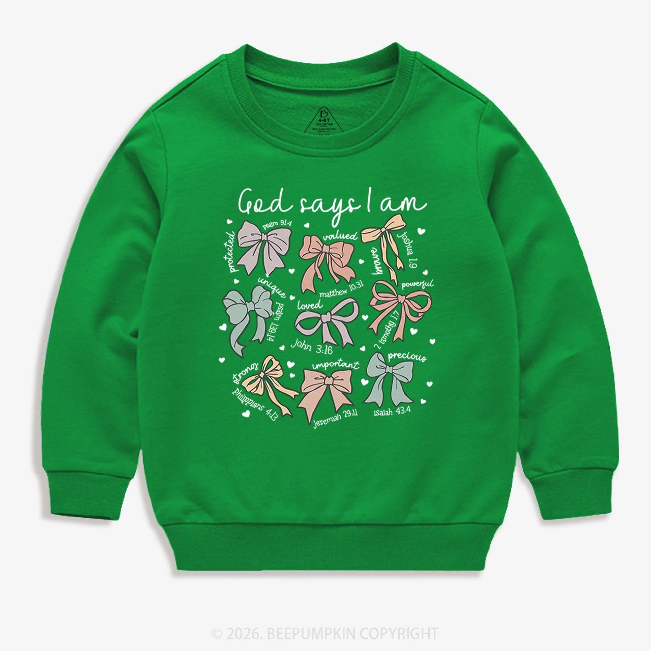 Jesus Gifts God Says I Am Girl Kid's Sweatshirt