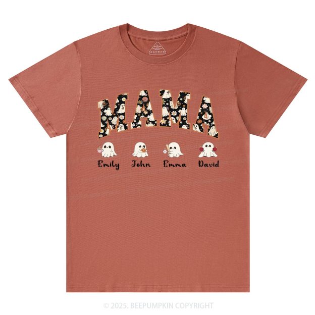 Personalized Ghost Mom Halloween T-Shirts Beepumpkin